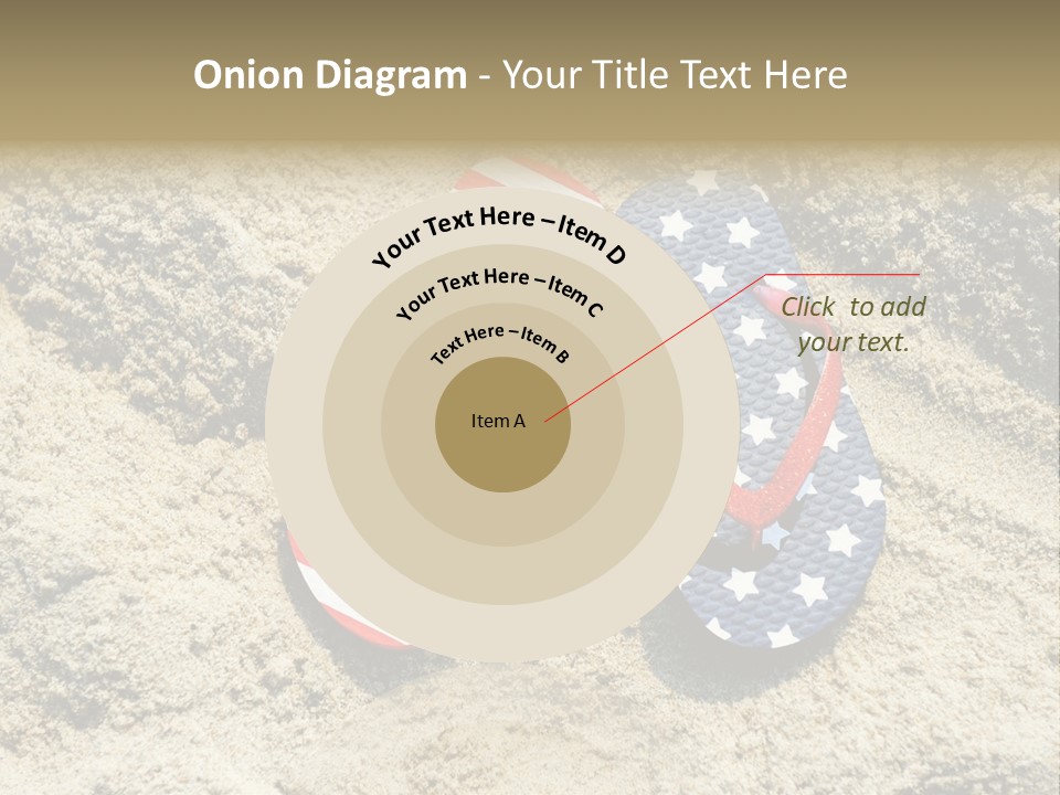 A Pair Of Flip Flops In The Sand On A Beach PowerPoint Template