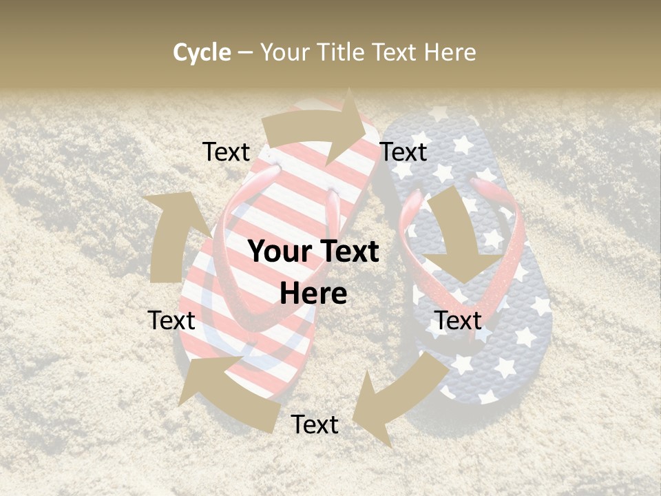 A Pair Of Flip Flops In The Sand On A Beach PowerPoint Template
