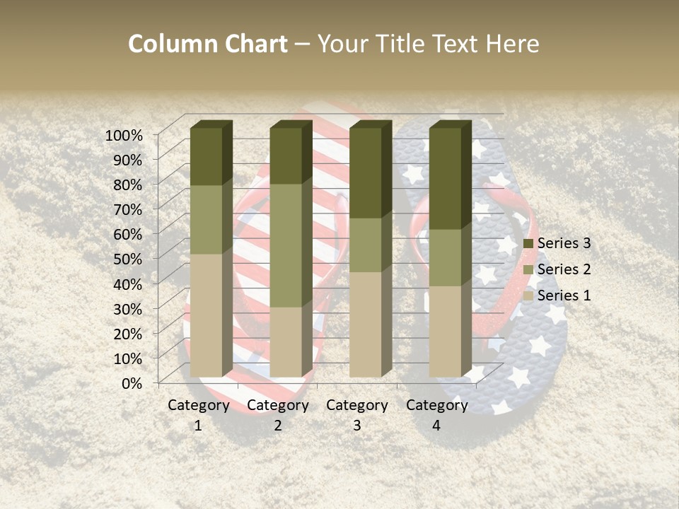 A Pair Of Flip Flops In The Sand On A Beach PowerPoint Template