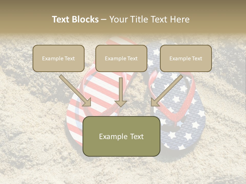 A Pair Of Flip Flops In The Sand On A Beach PowerPoint Template