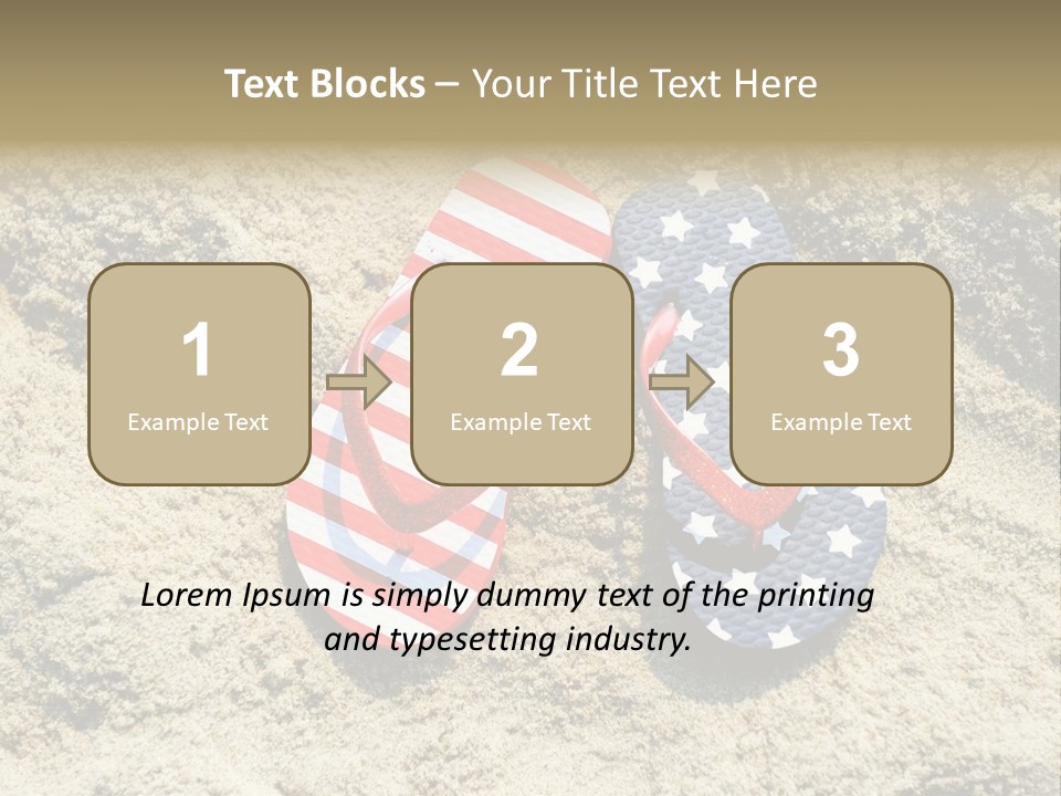 A Pair Of Flip Flops In The Sand On A Beach PowerPoint Template