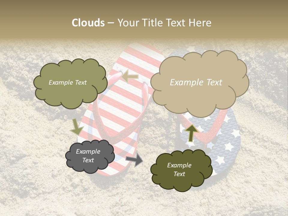 A Pair Of Flip Flops In The Sand On A Beach PowerPoint Template