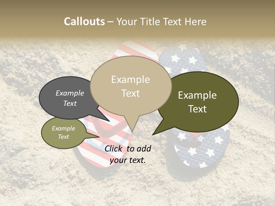 A Pair Of Flip Flops In The Sand On A Beach PowerPoint Template