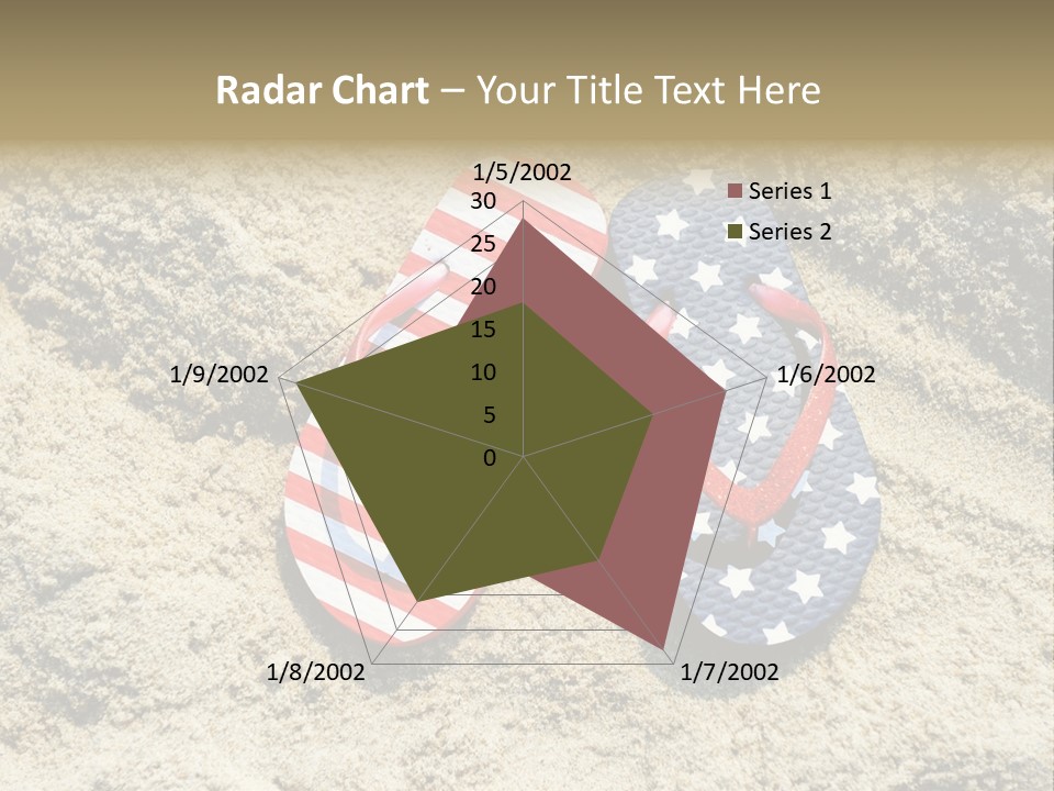 A Pair Of Flip Flops In The Sand On A Beach PowerPoint Template