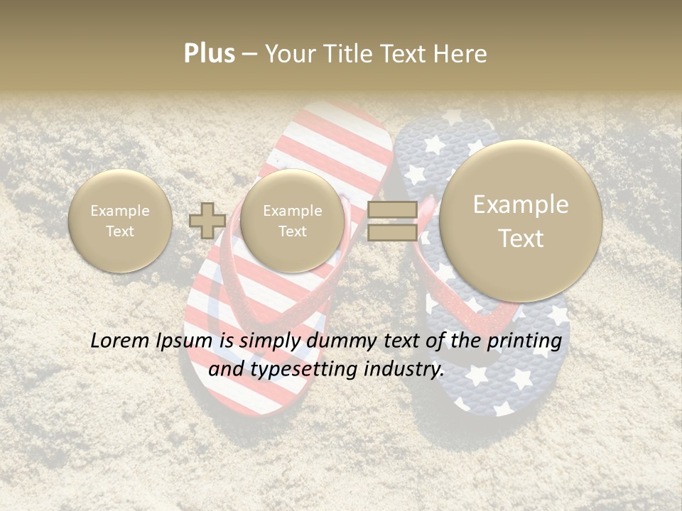 A Pair Of Flip Flops In The Sand On A Beach PowerPoint Template