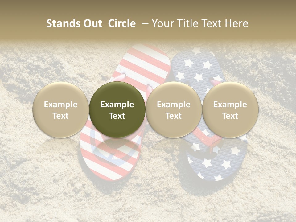 A Pair Of Flip Flops In The Sand On A Beach PowerPoint Template