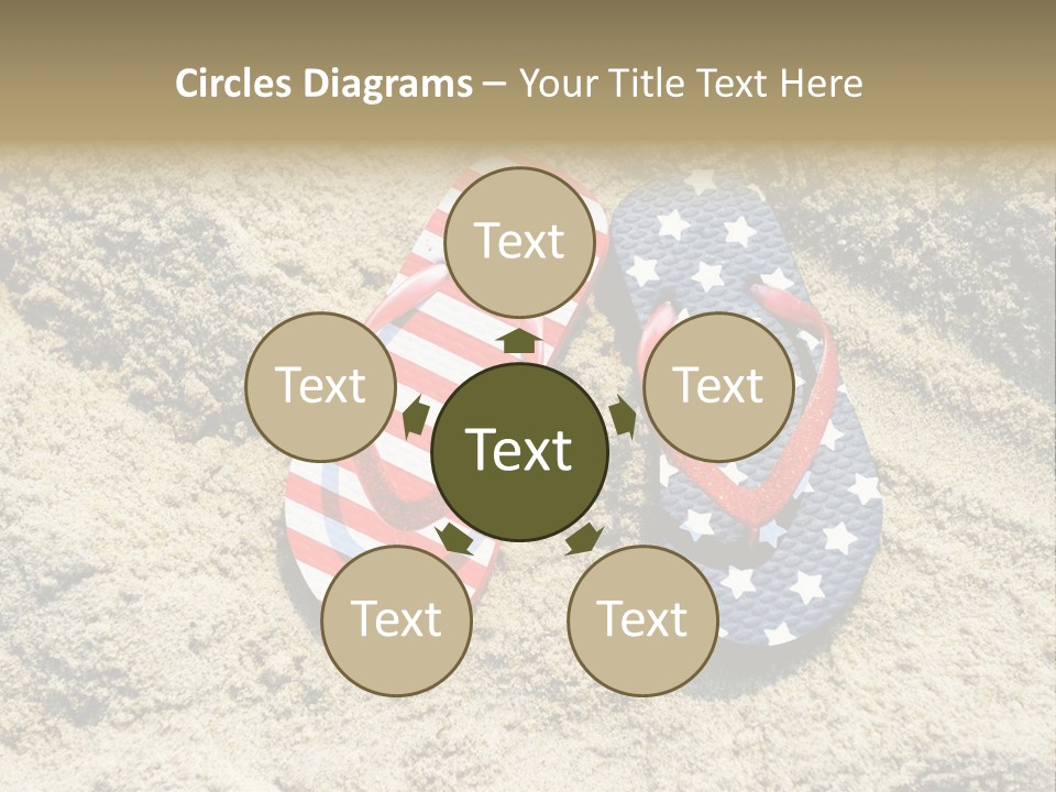 A Pair Of Flip Flops In The Sand On A Beach PowerPoint Template