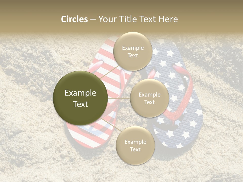 A Pair Of Flip Flops In The Sand On A Beach PowerPoint Template