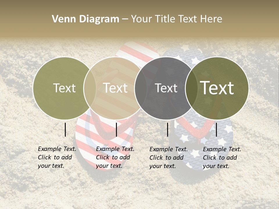 A Pair Of Flip Flops In The Sand On A Beach PowerPoint Template