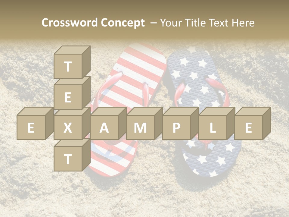 A Pair Of Flip Flops In The Sand On A Beach PowerPoint Template