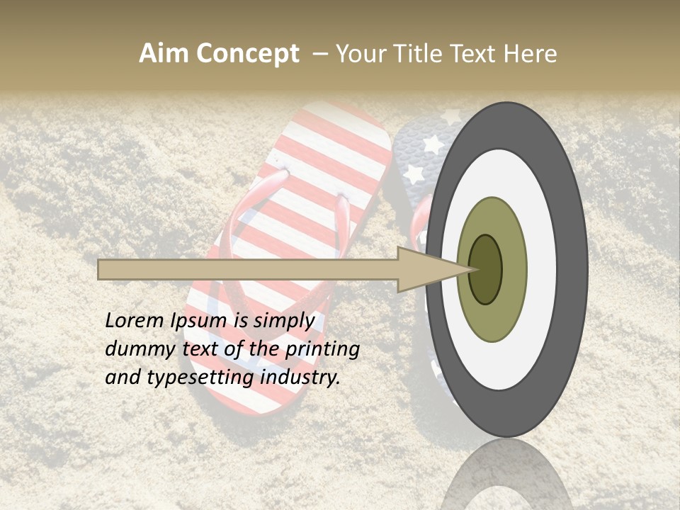 A Pair Of Flip Flops In The Sand On A Beach PowerPoint Template