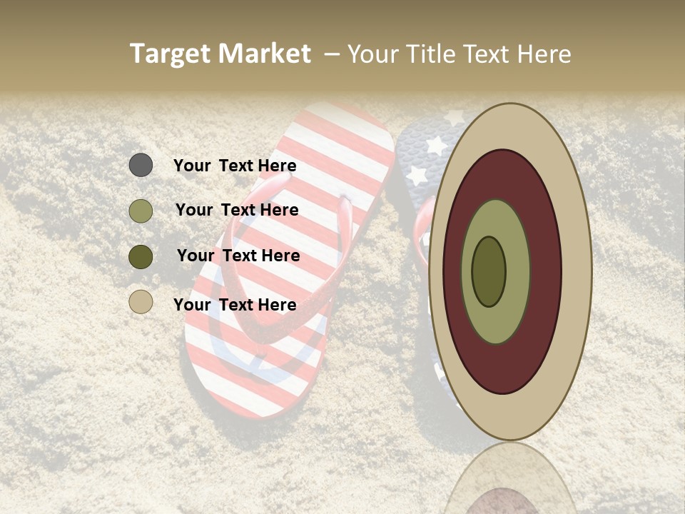 A Pair Of Flip Flops In The Sand On A Beach PowerPoint Template