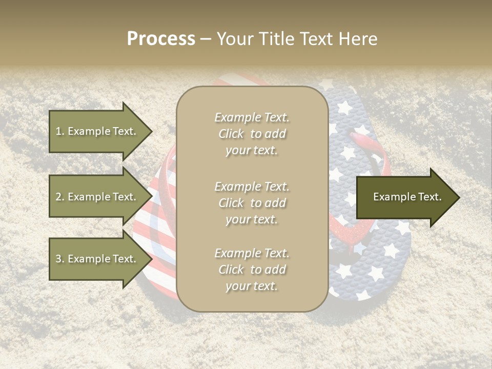 A Pair Of Flip Flops In The Sand On A Beach PowerPoint Template