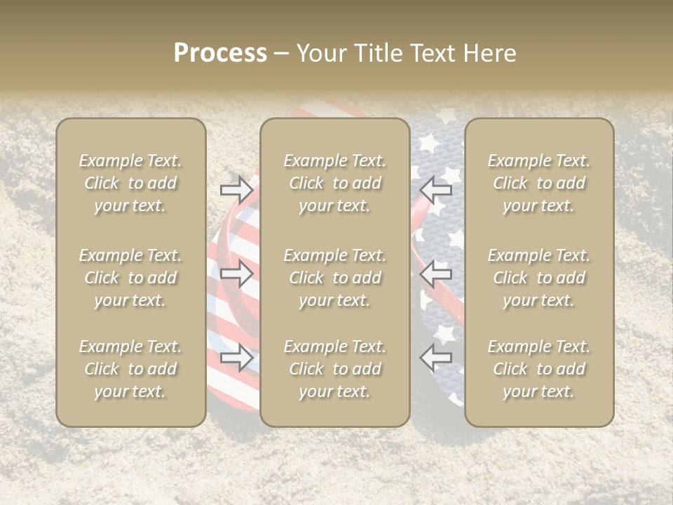 A Pair Of Flip Flops In The Sand On A Beach PowerPoint Template