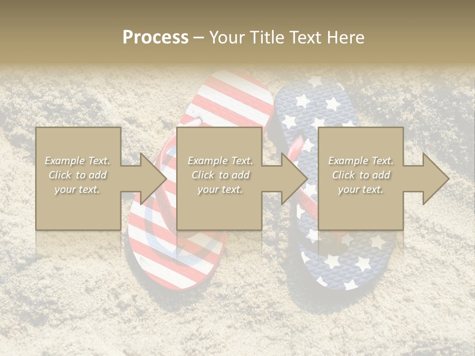 A Pair Of Flip Flops In The Sand On A Beach PowerPoint Template