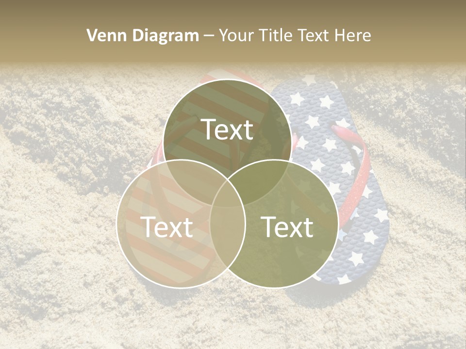 A Pair Of Flip Flops In The Sand On A Beach PowerPoint Template