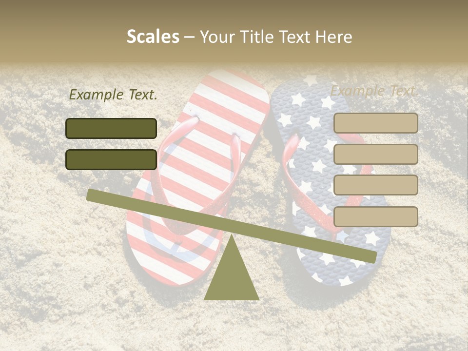A Pair Of Flip Flops In The Sand On A Beach PowerPoint Template