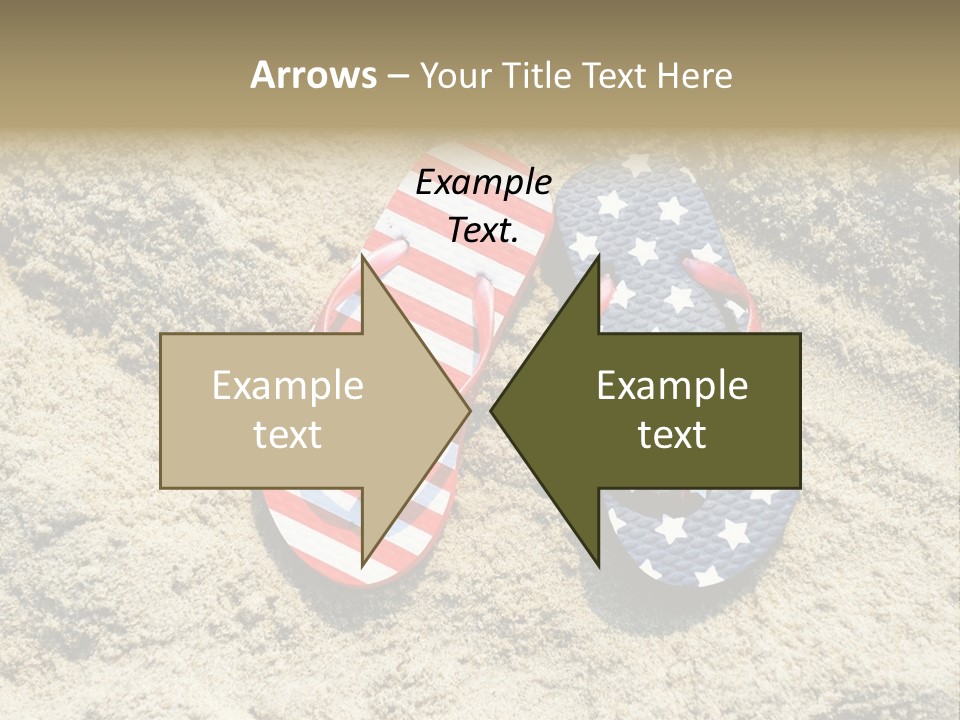A Pair Of Flip Flops In The Sand On A Beach PowerPoint Template