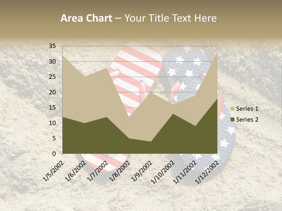 A Pair Of Flip Flops In The Sand On A Beach PowerPoint Template