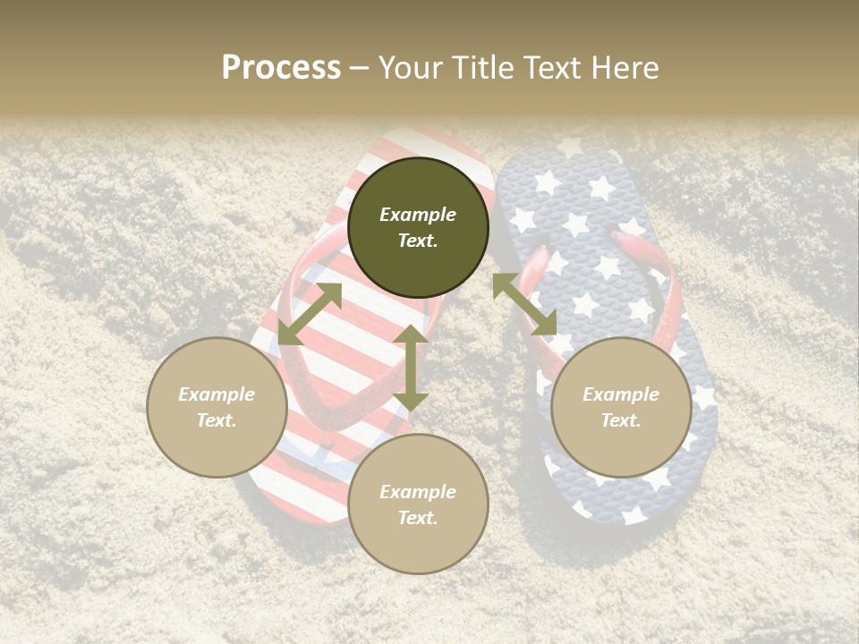A Pair Of Flip Flops In The Sand On A Beach PowerPoint Template