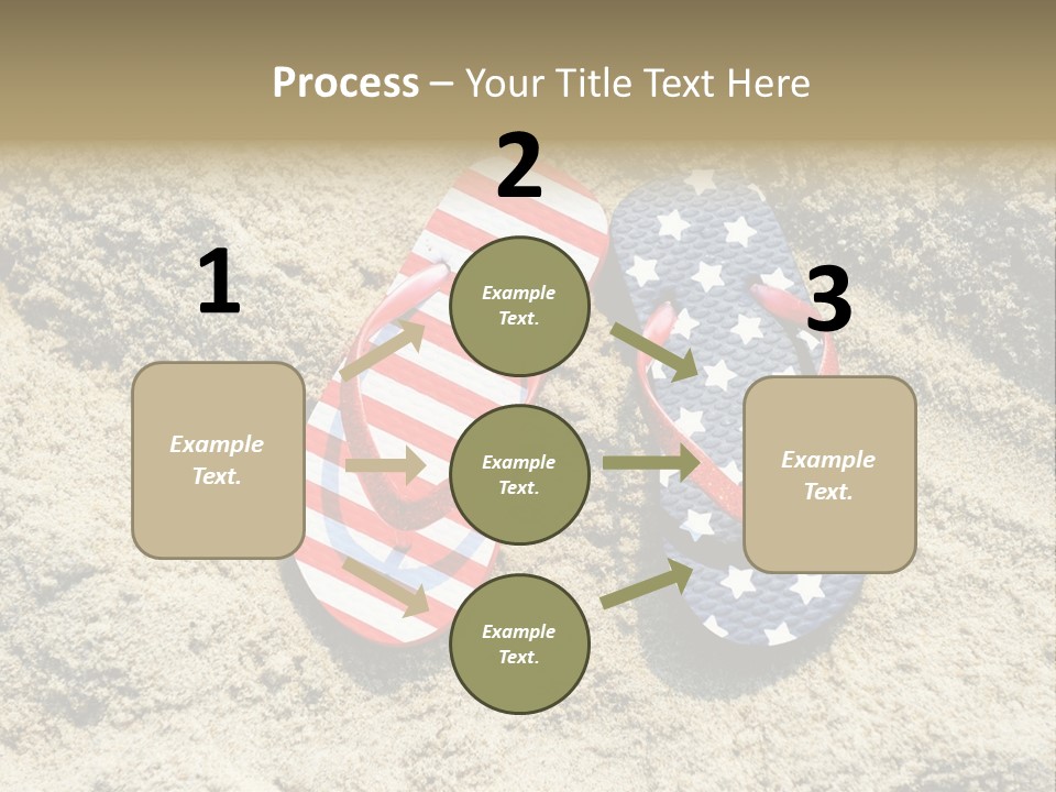 A Pair Of Flip Flops In The Sand On A Beach PowerPoint Template