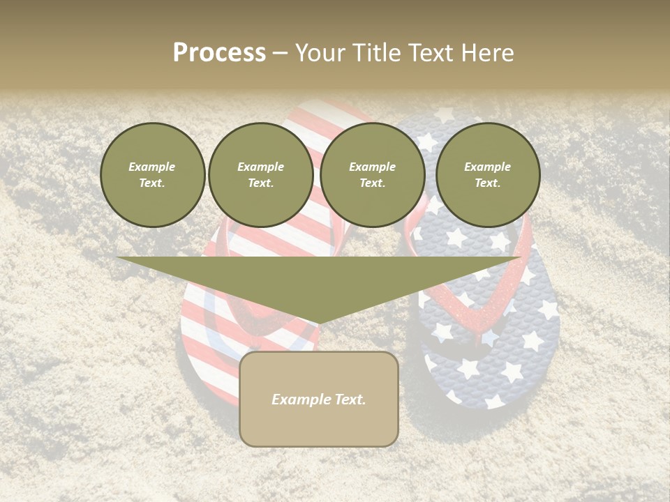A Pair Of Flip Flops In The Sand On A Beach PowerPoint Template