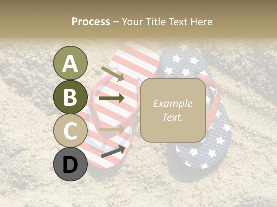 A Pair Of Flip Flops In The Sand On A Beach PowerPoint Template