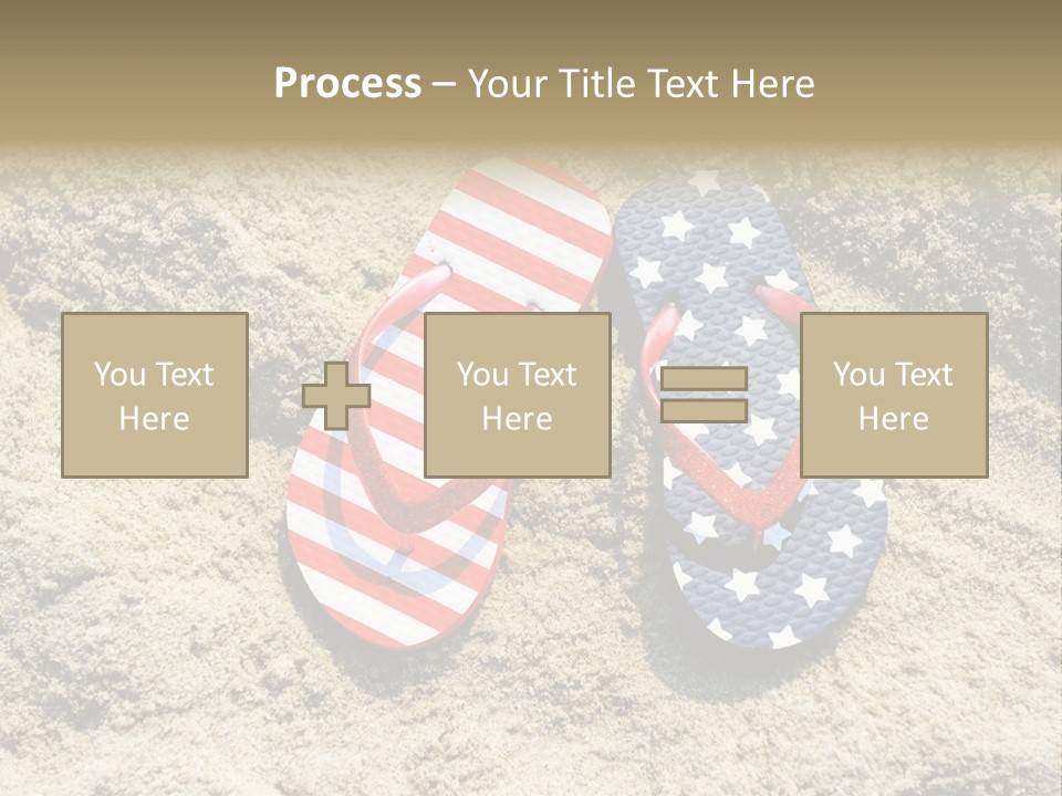 A Pair Of Flip Flops In The Sand On A Beach PowerPoint Template