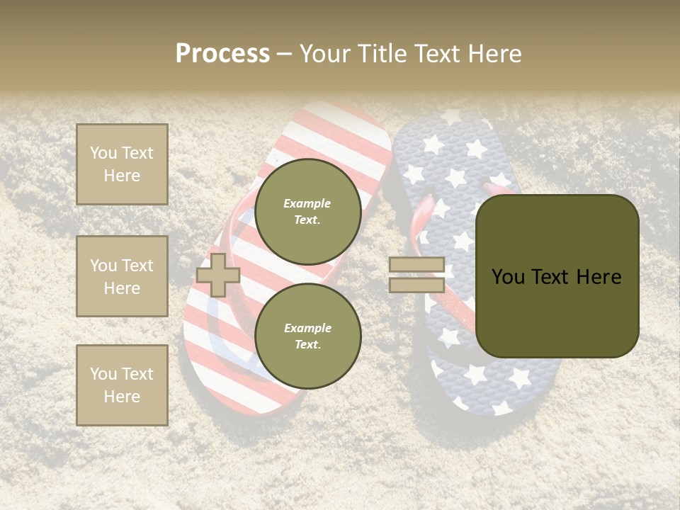 A Pair Of Flip Flops In The Sand On A Beach PowerPoint Template