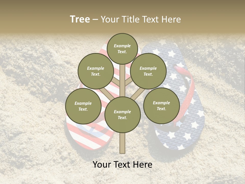 A Pair Of Flip Flops In The Sand On A Beach PowerPoint Template