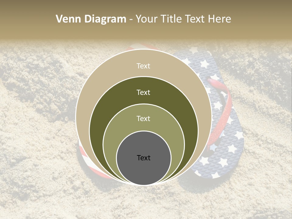 A Pair Of Flip Flops In The Sand On A Beach PowerPoint Template