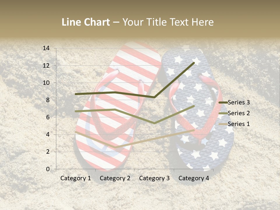 A Pair Of Flip Flops In The Sand On A Beach PowerPoint Template