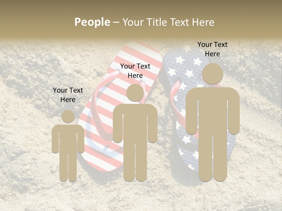 A Pair Of Flip Flops In The Sand On A Beach PowerPoint Template
