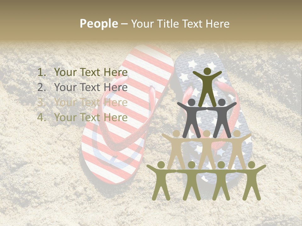 A Pair Of Flip Flops In The Sand On A Beach PowerPoint Template