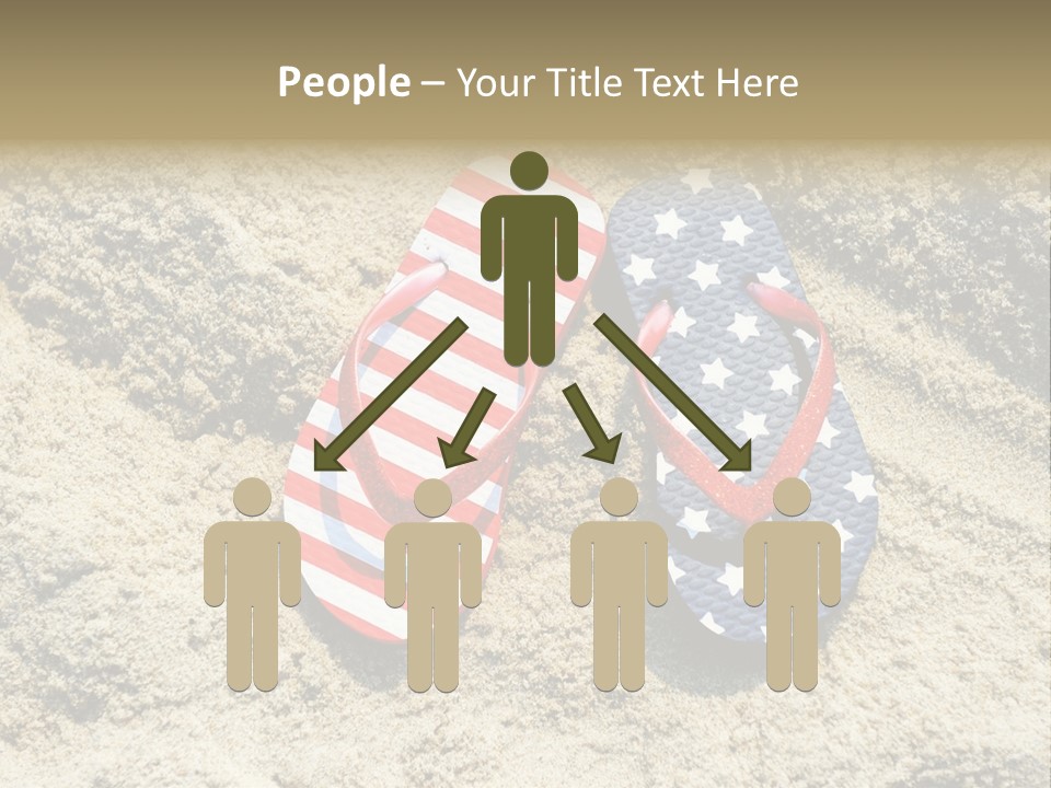 A Pair Of Flip Flops In The Sand On A Beach PowerPoint Template
