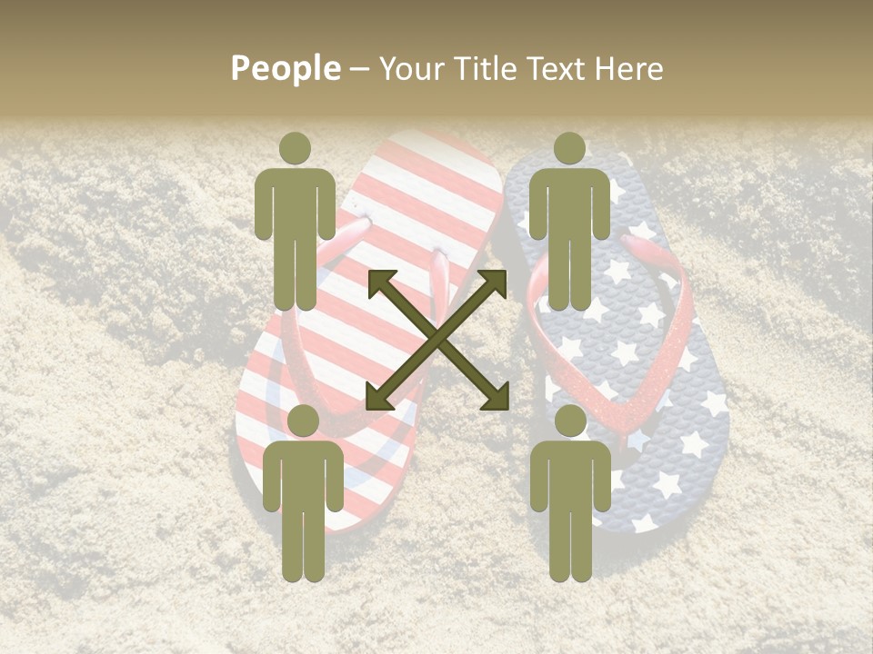 A Pair Of Flip Flops In The Sand On A Beach PowerPoint Template