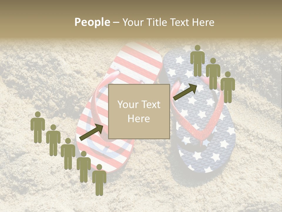 A Pair Of Flip Flops In The Sand On A Beach PowerPoint Template