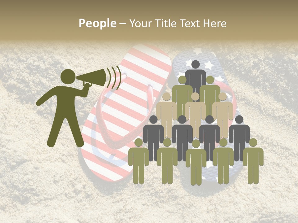 A Pair Of Flip Flops In The Sand On A Beach PowerPoint Template