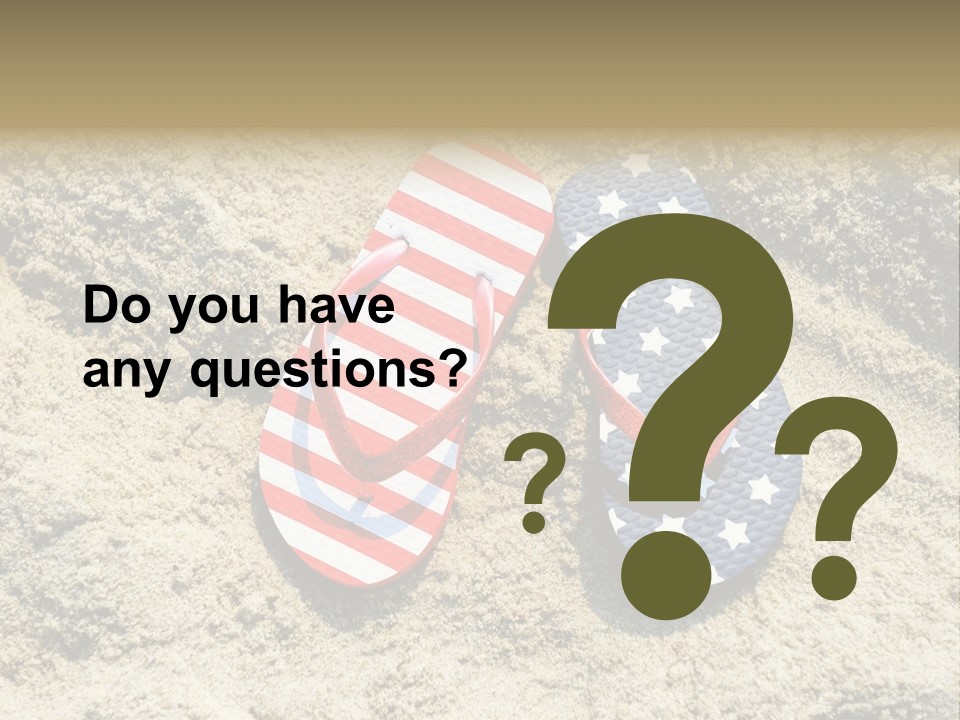 A Pair Of Flip Flops In The Sand On A Beach PowerPoint Template