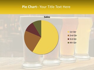 A Row Of Beer Glasses Sitting On Top Of A Wooden Table PowerPoint Template