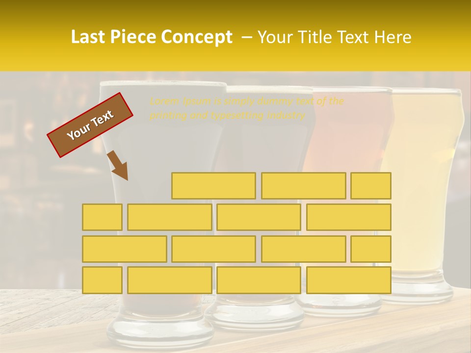A Row Of Beer Glasses Sitting On Top Of A Wooden Table PowerPoint Template