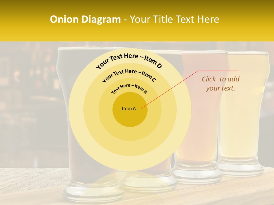 A Row Of Beer Glasses Sitting On Top Of A Wooden Table PowerPoint Template