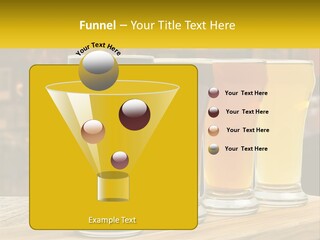 A Row Of Beer Glasses Sitting On Top Of A Wooden Table PowerPoint Template