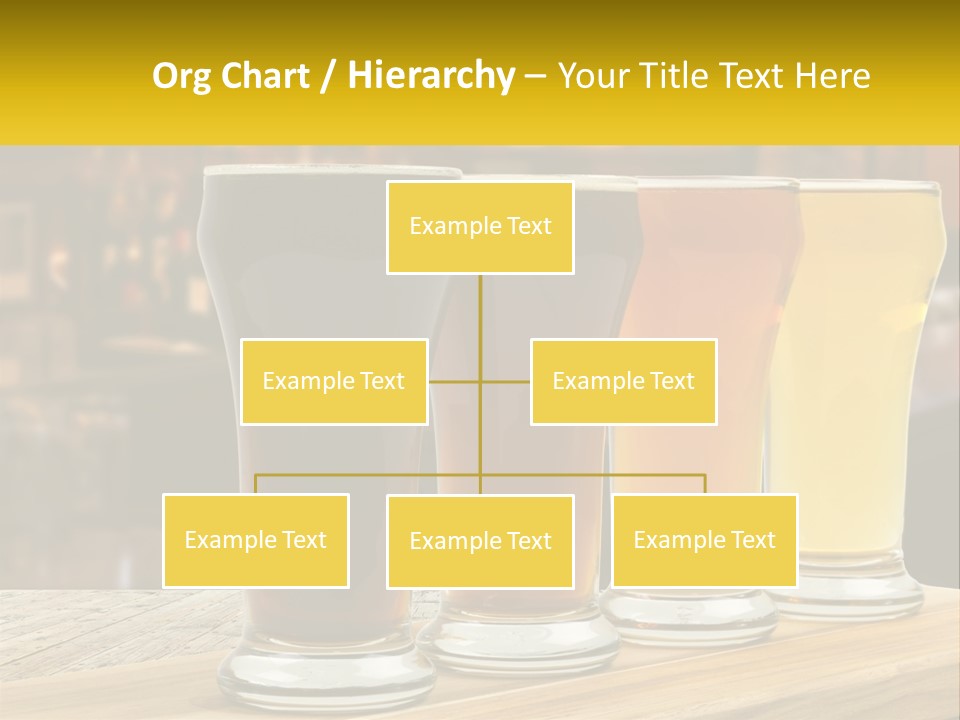 A Row Of Beer Glasses Sitting On Top Of A Wooden Table PowerPoint Template