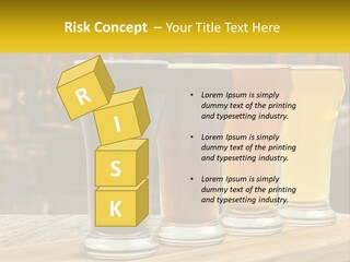 A Row Of Beer Glasses Sitting On Top Of A Wooden Table PowerPoint Template