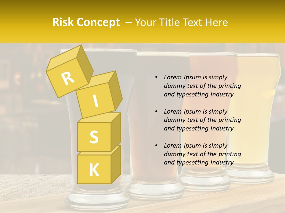 A Row Of Beer Glasses Sitting On Top Of A Wooden Table PowerPoint Template