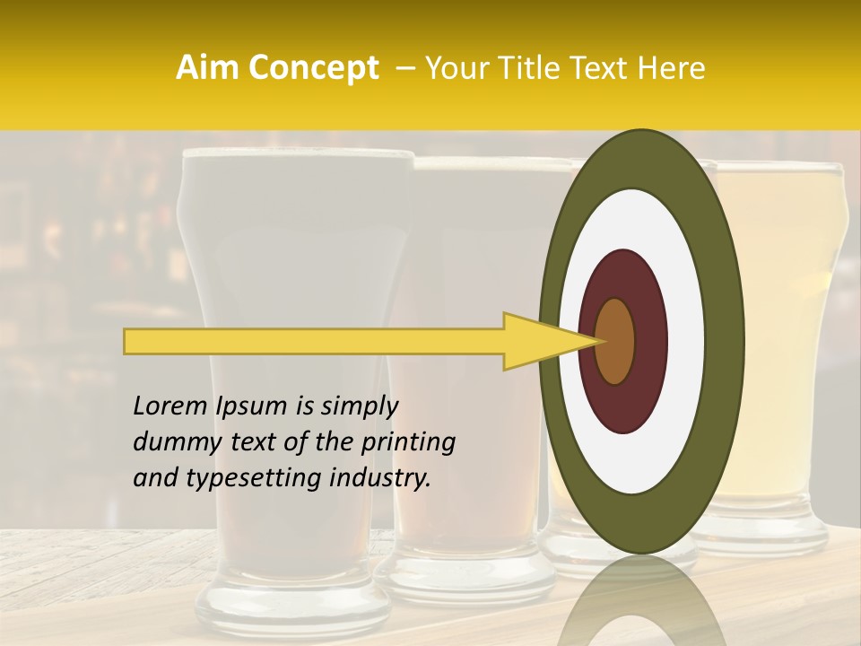 A Row Of Beer Glasses Sitting On Top Of A Wooden Table PowerPoint Template