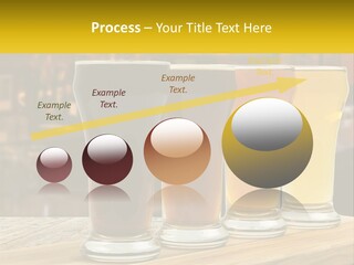 A Row Of Beer Glasses Sitting On Top Of A Wooden Table PowerPoint Template