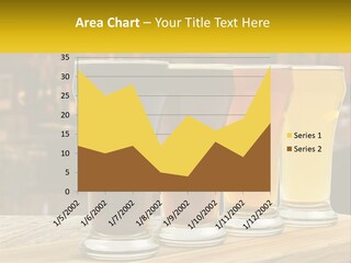 A Row Of Beer Glasses Sitting On Top Of A Wooden Table PowerPoint Template