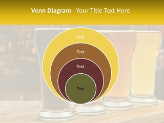 A Row Of Beer Glasses Sitting On Top Of A Wooden Table PowerPoint Template